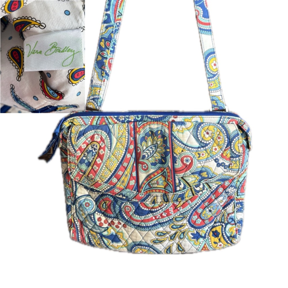 Vera Bradley Colorful Marina Paisley Crossbody Bag Purse Quilted 12x9 Maximalist